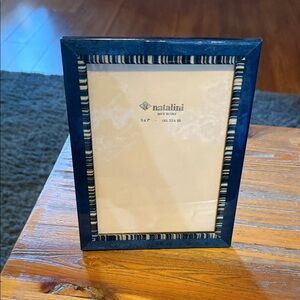 Navy Striped Picture Frame